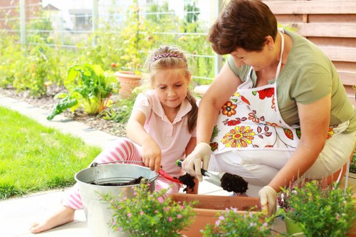 Professional landscapers working on a Lewisham property